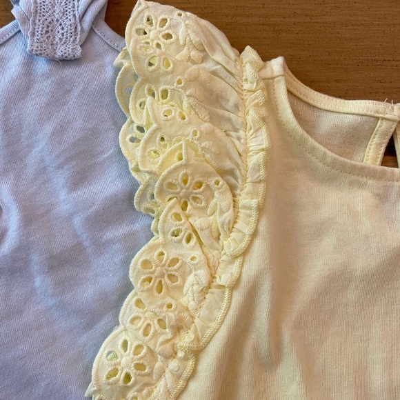 Janie & Jack Infant Girl Shirts 6-12 months both Yellow & Blue tops included NEW - Picture 8 of 9